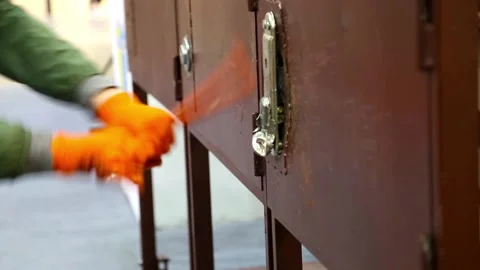 Breaking the door lock Stock Footage 115048231