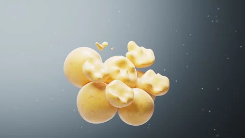 Breaking down of fat cells structure, 3d rendering. Video stock 316273955