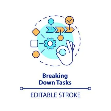 Breaking down tasks multi color concept icon 스톡 일러스트