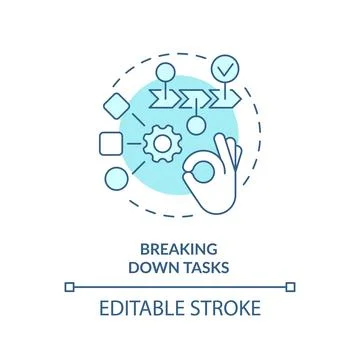 Breaking down tasks soft blue concept icon 스톡 일러스트