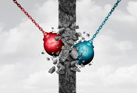 Breaking Down Walls Together 库存插图