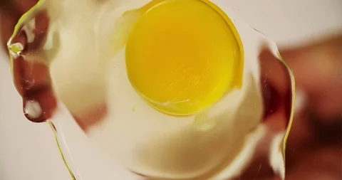 Breaking Egg bottom view closeup 4K Stock Footage 103643275