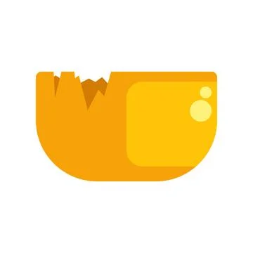 Breaking egg shell showing yolk flat design Stock Illustration