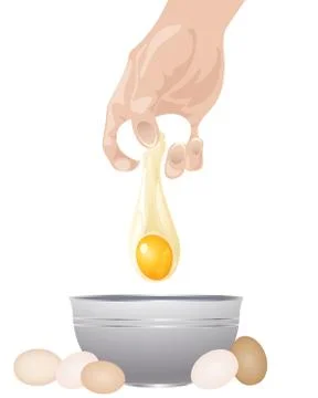 Breaking eggs Stock Illustration