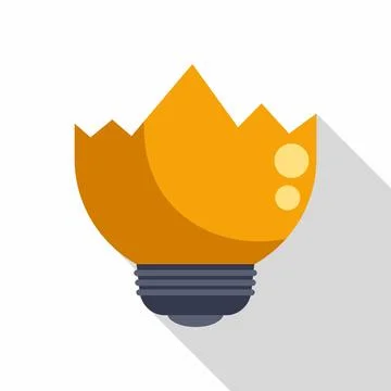 Breaking eggshell lightbulb icon representing new idea 스톡 일러스트