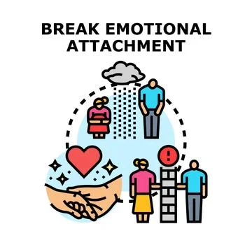 Breaking emotional attachment vector concept illustration Stock Illustration
