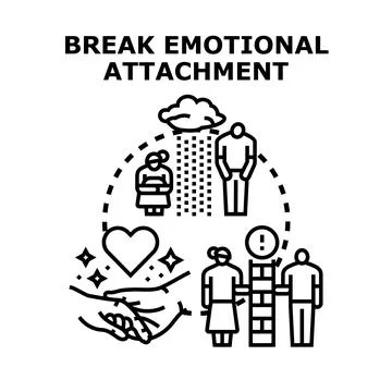 Breaking emotional attachment vector concept illustration Stock Illustration