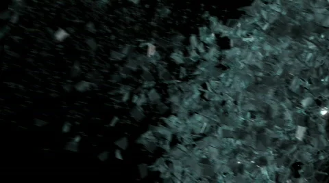 Breaking glass - CGI - alpha channel Stock Footage 606237