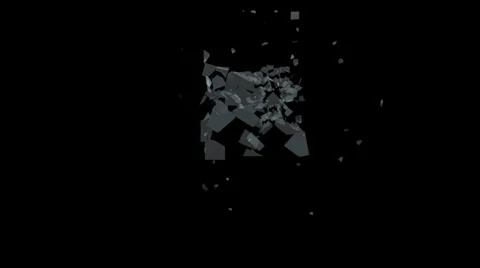 Breaking Glass Element  No Floor Back View Stock-Footage 36840647