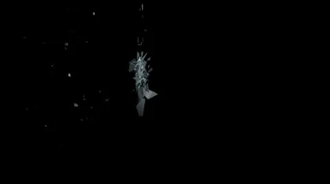 Breaking Glass Element No Floor Side View Stock-Footage 36840652