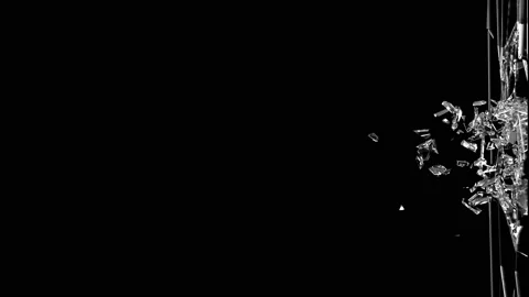 Breaking Glass Flying Slow Stock Footage 155122002