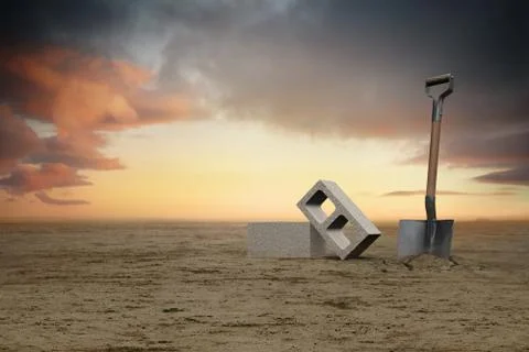 Breaking ground Foto stock