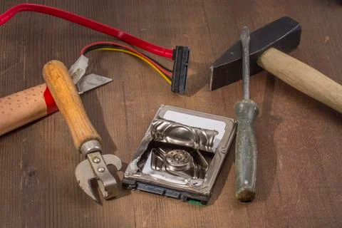 Breaking of the hard drive Fotos Stock