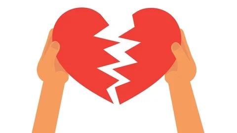 Breaking heart with bare hands animation Vídeos de archivo 102902801