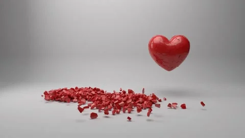 Breaking hearts falling of million pieces Video stock 147105544