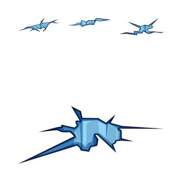 Breaking ice crack effect vector illustration set Stock Illustration