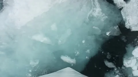 Breaking Ice Stock Footage 12240930