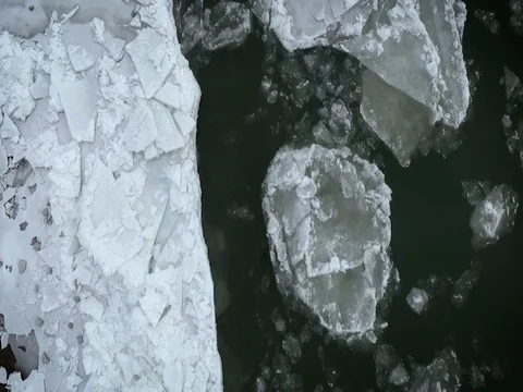 Breaking Of The Ice On The River Danube Stock Footage 71295009