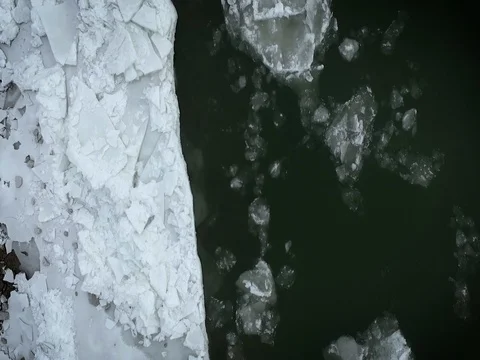 Breaking Of The Ice On The River Danube Stock Footage 71295023