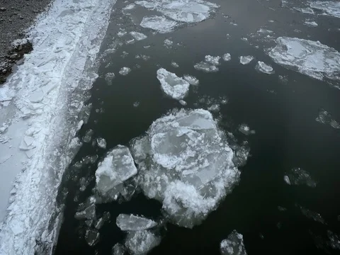 Breaking Of The Ice On The River Danube Stock Footage 71295056