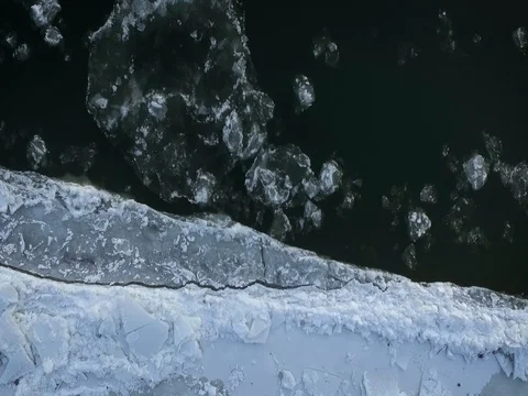Breaking Of The Ice On The River Danube Stock Footage 71411487