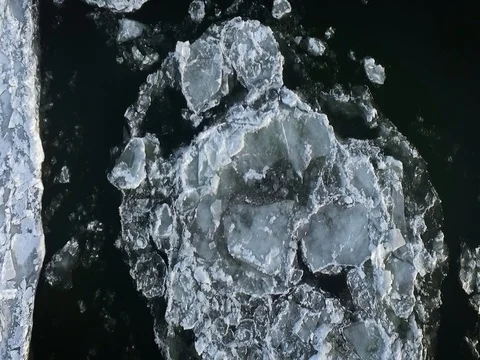 Breaking Of The Ice On The River Danube Stock Footage 71411979