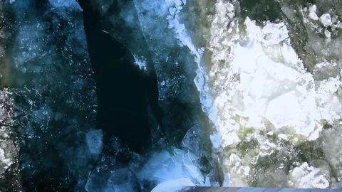 Breaking Of The Ice On The River Danube Stock Footage 71415050