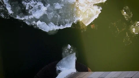Breaking Of The Ice On The River Danube Stock Footage 71415663