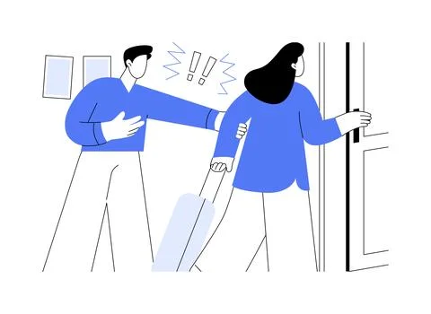 Breaking up isolated cartoon vector illustrations. Ilustración de archivo