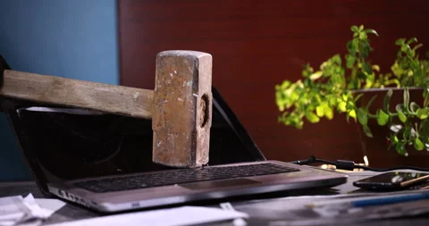 Breaking the Laptop Stock Footage 172240294