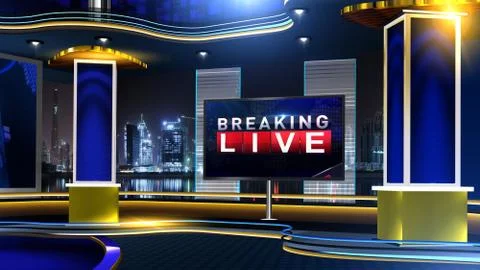 Breaking live Virtual studio Illustrazione stock