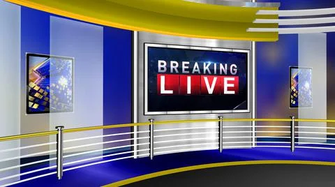 Breaking live Virtual studio  News Stock Illustration