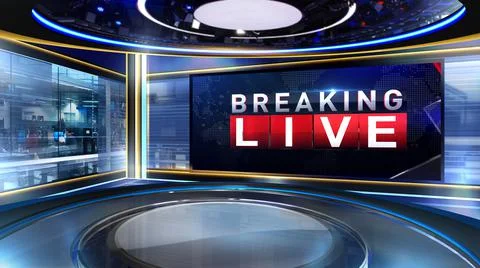 Breaking live Virtual studio  News Stock Illustration