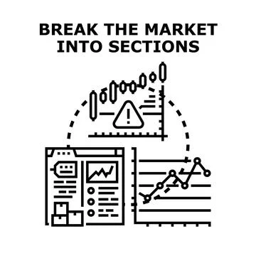 Breaking market into sections for business analysis Stock Illustration