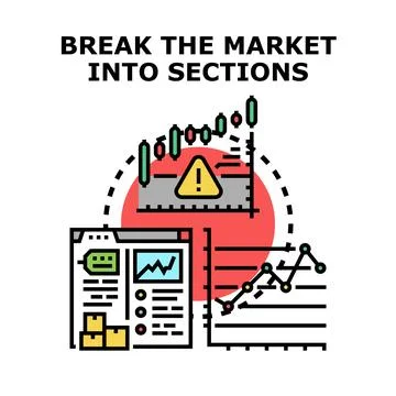 Breaking market into sections for business analysis Stock Illustration