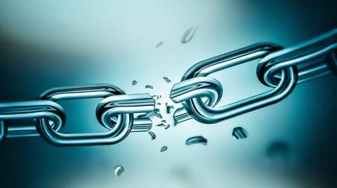 Breaking metal chain Illustrazione stock
