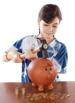 Breaking the money box Stock Photos