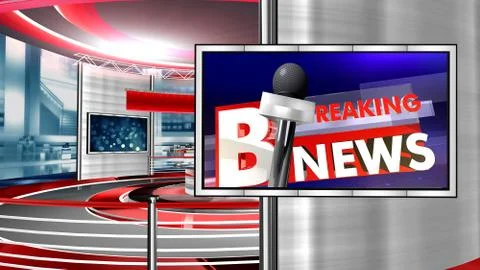 BREAKING NEW Virtual studio Illustrazione stock