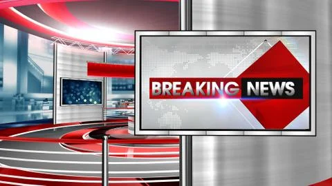 BREAKING NEW Virtual studio Illustrazione stock