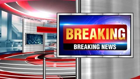 BREAKING NEW Virtual studio Illustrazione stock