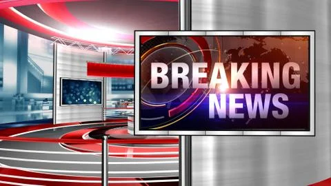 BREAKING NEW Virtual studio Illustrazione stock