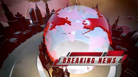 Breaking News 3d globe intro. World Map News Intro. Breaking News Intro 4k. Stock Footage 289470194