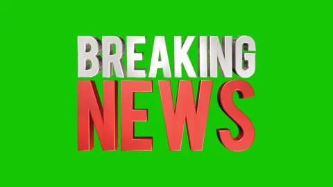 Breaking News 3D Render Text Animation on Green Background Stock Footage 231334525