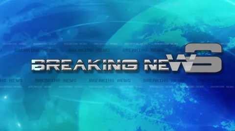 Breaking News 4K Animation - Text Flies in - Blue Stock-Footage 45139656