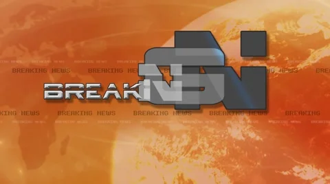 Breaking News 4K Animation - Text Flies in - Orange Stock-Footage 45164941