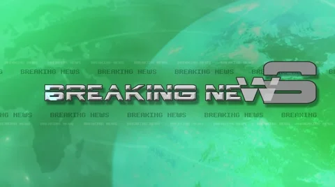 Breaking News 4K Animation - Text Flies in - Green Stock-Footage 45165055