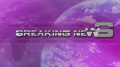 Breaking News 4K Animation - Text Flies in - Purple, Pink Stock-Footage 45165082