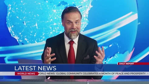 Breaking news Anchorman Talking Stock Footage 139060331