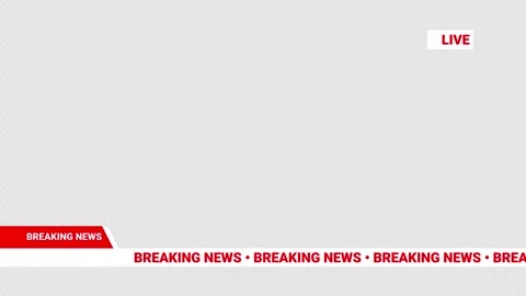 Breaking news animation with transparent background Stock Footage 329504312