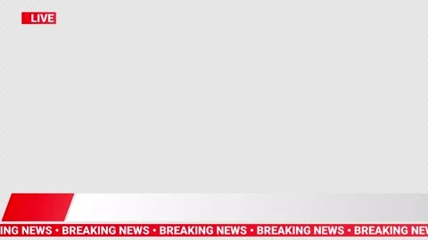 Breaking news animation with transparent background Stock Footage 329504442